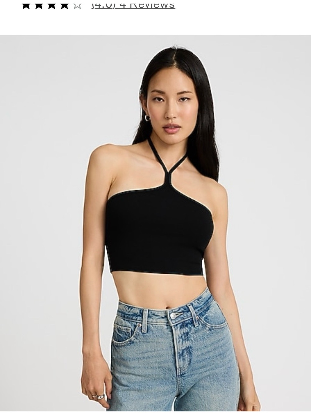 New With Tags Express Black Fitted Ribbed Crop Tank Size L